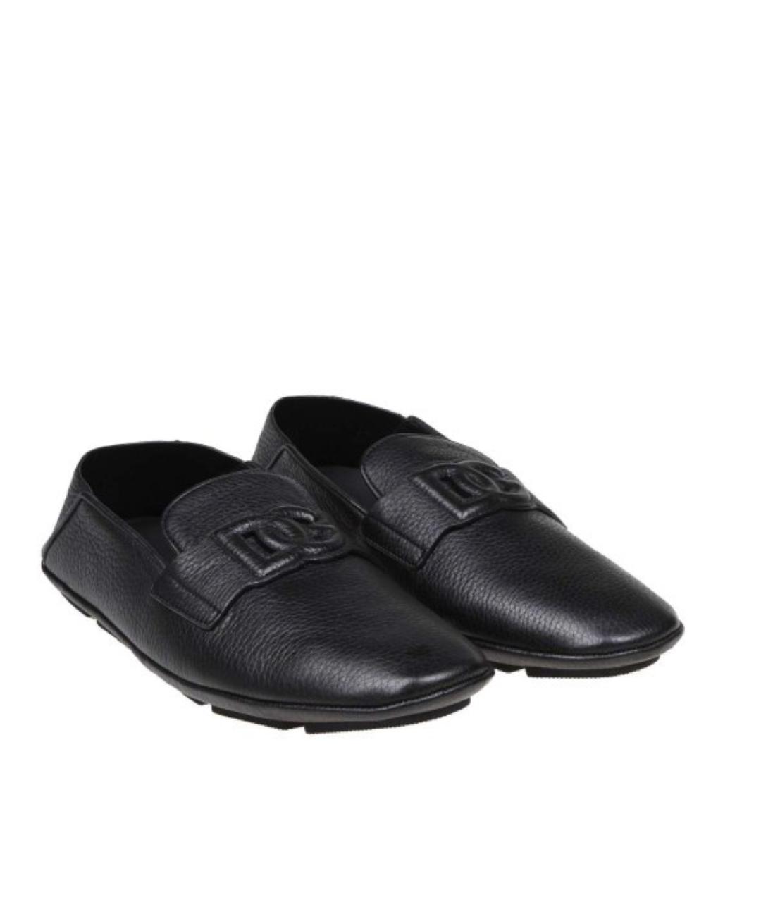 DOLCE&GABBANA Черные кожаные лоферы, фото 3