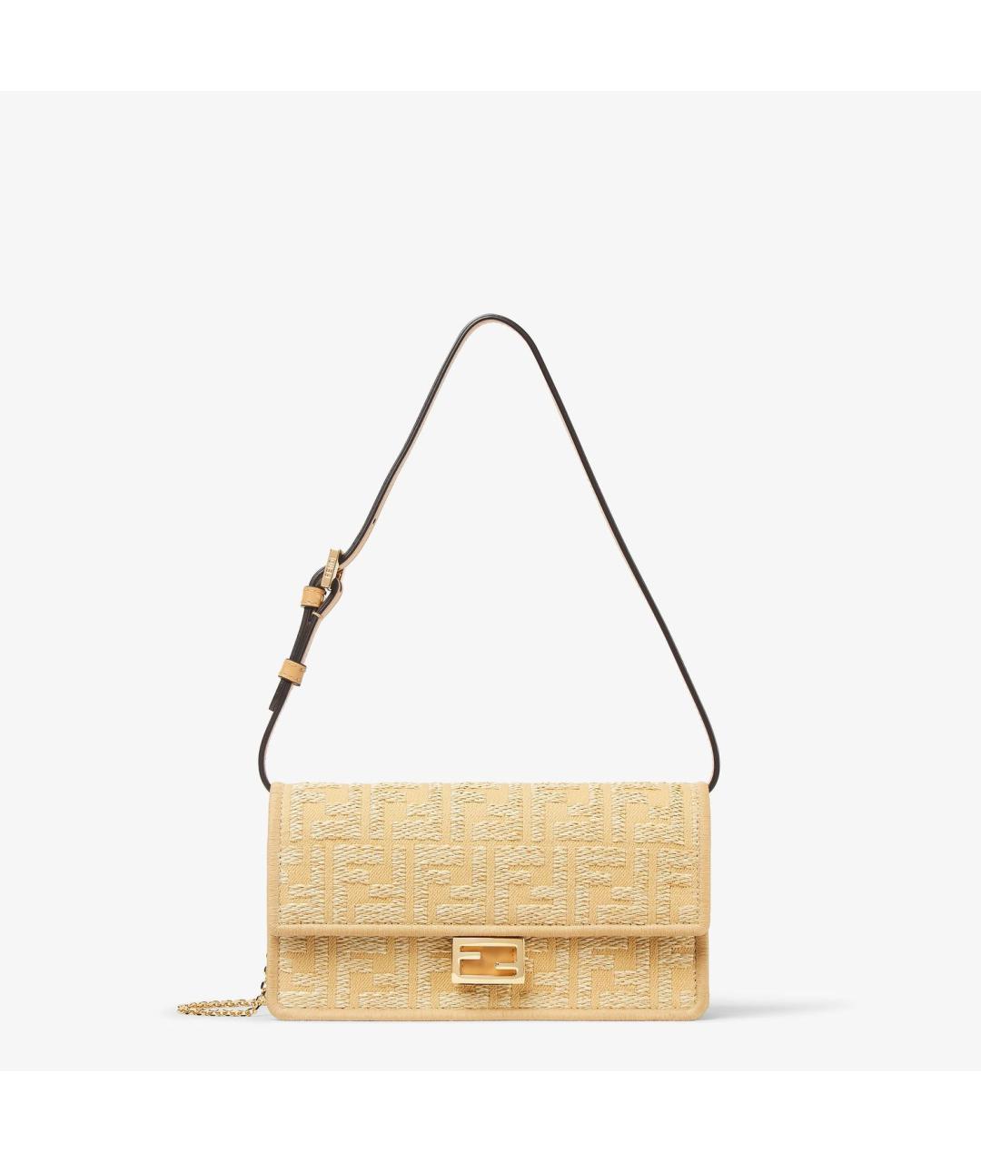 FENDI Бежевый кожаный кошелек, фото 5