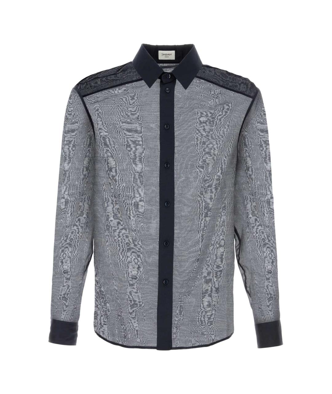 SAINT LAURENT Темно-синяя хлопковая кэжуал рубашка, фото 1