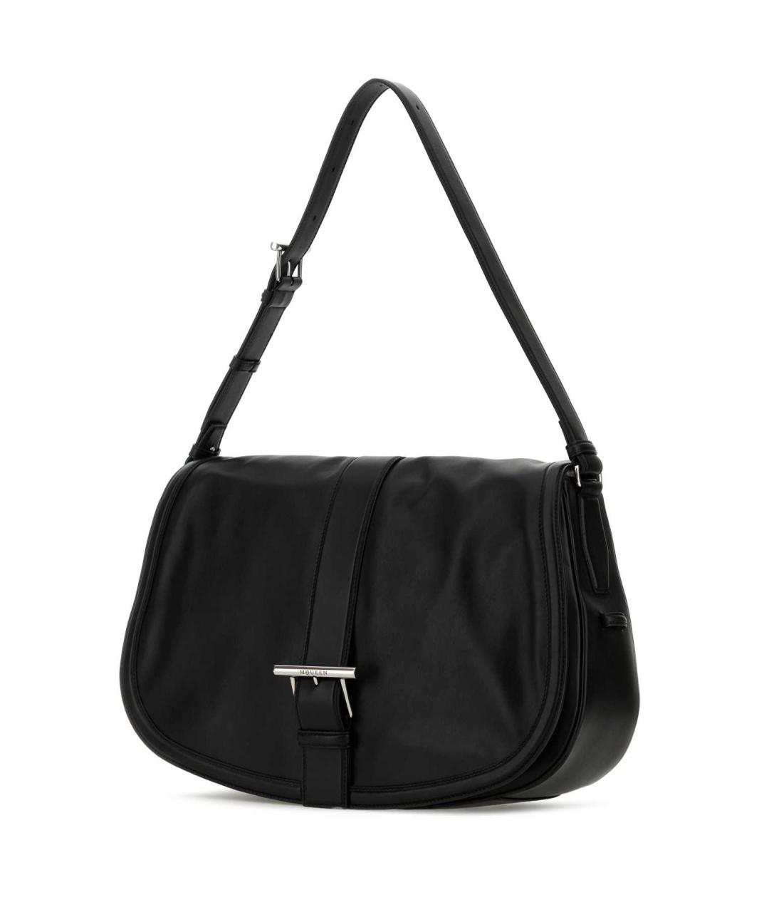 ALEXANDER MCQUEEN Черная кожаная сумка через плечо, фото 2