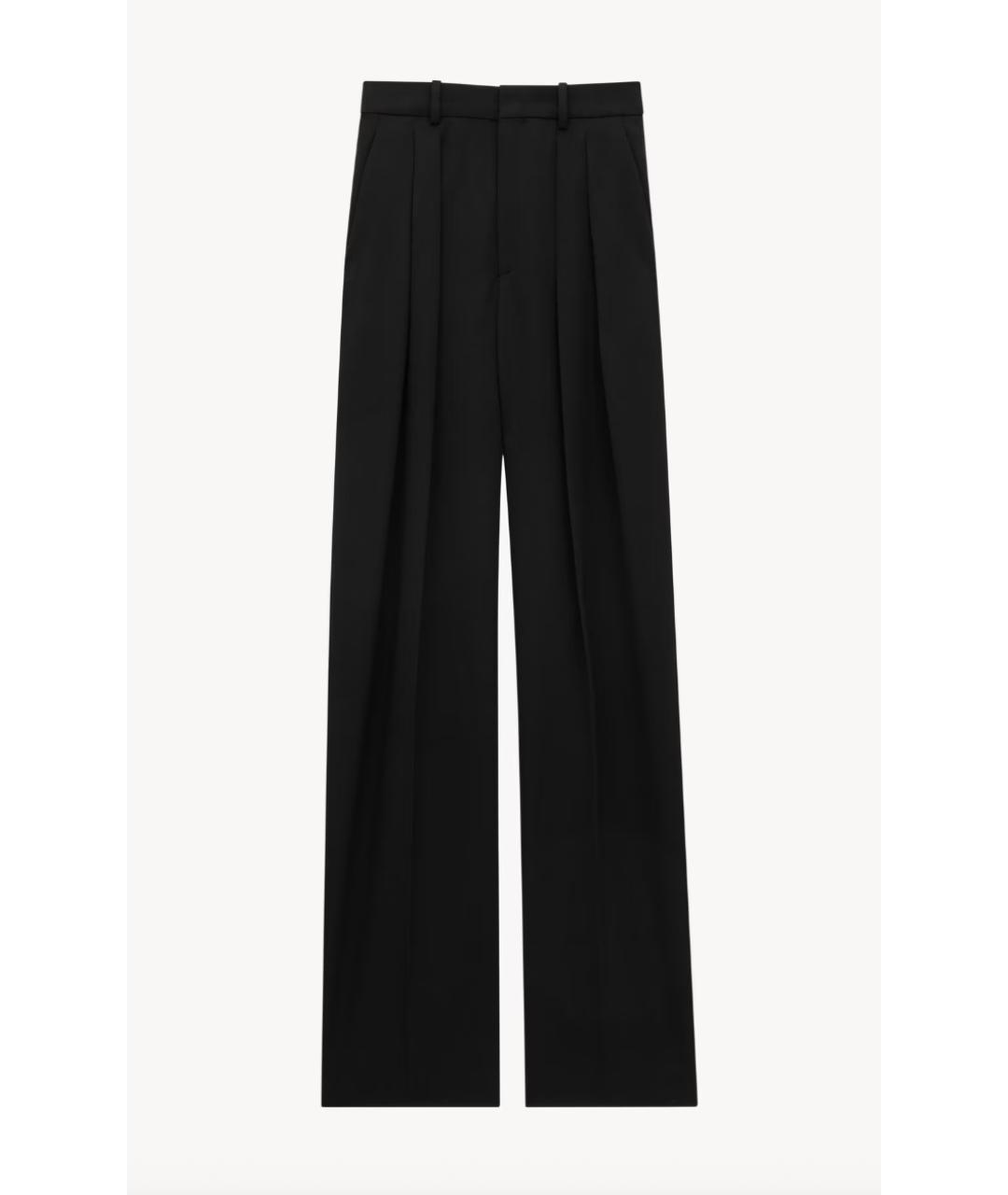 SAINT LAURENT Черные шерстяные прямые брюки, фото 6