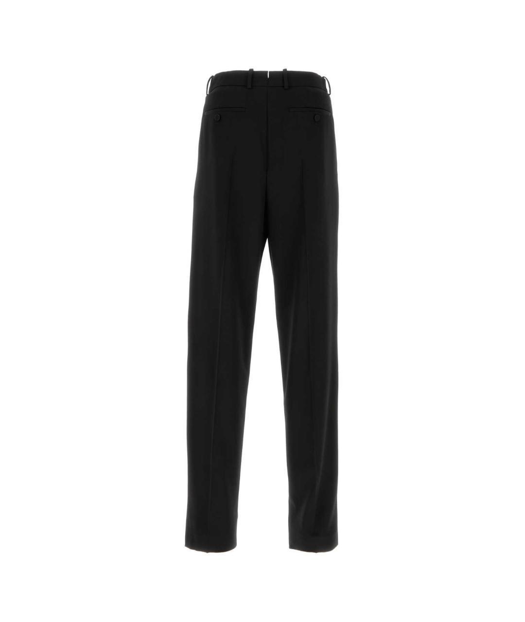 SAINT LAURENT Черные шерстяные прямые брюки, фото 2