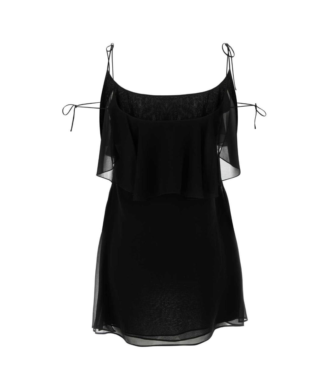 SAINT LAURENT Черное шелковое повседневное платье, фото 2