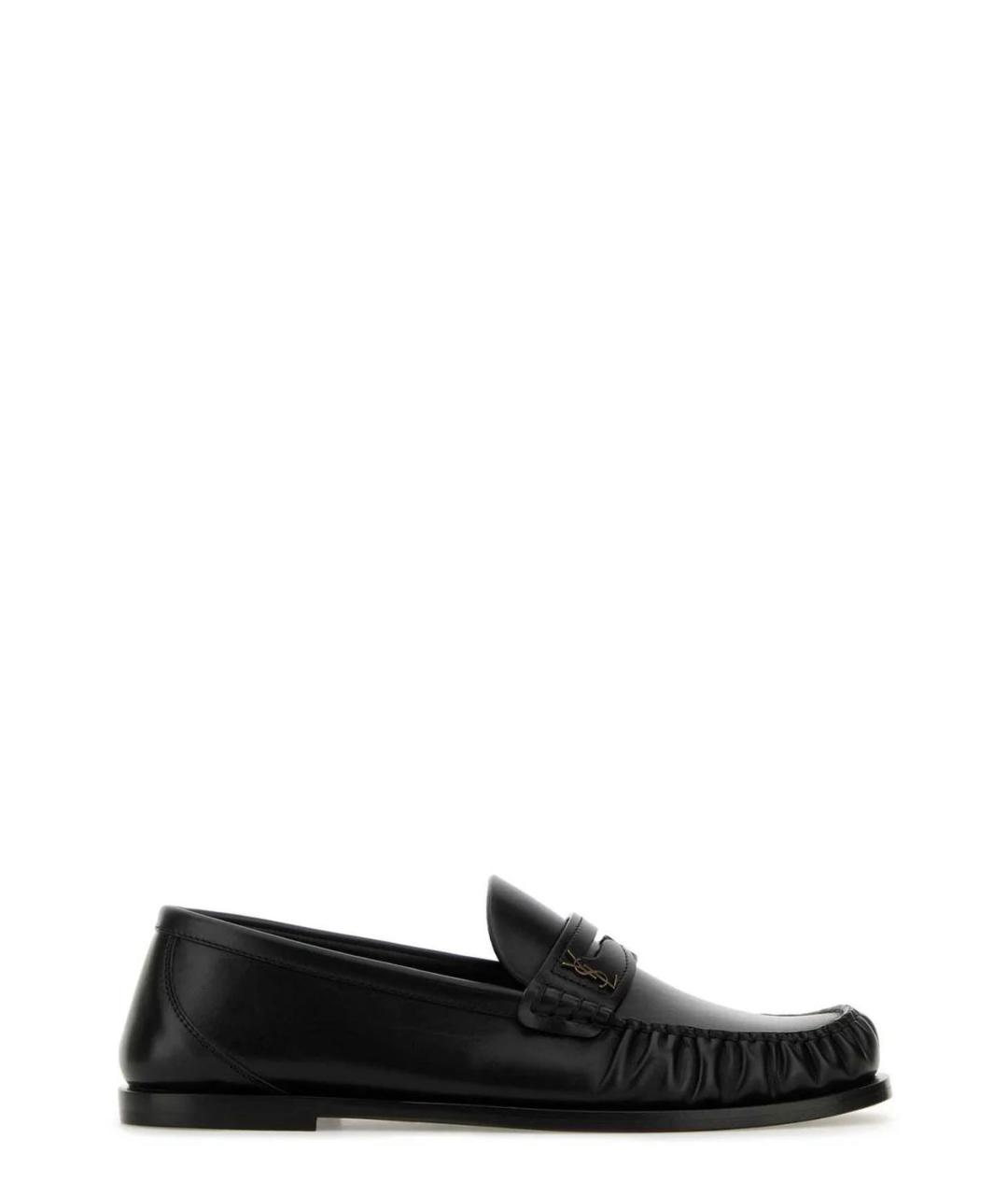 SAINT LAURENT Черные кожаные лоферы, фото 1