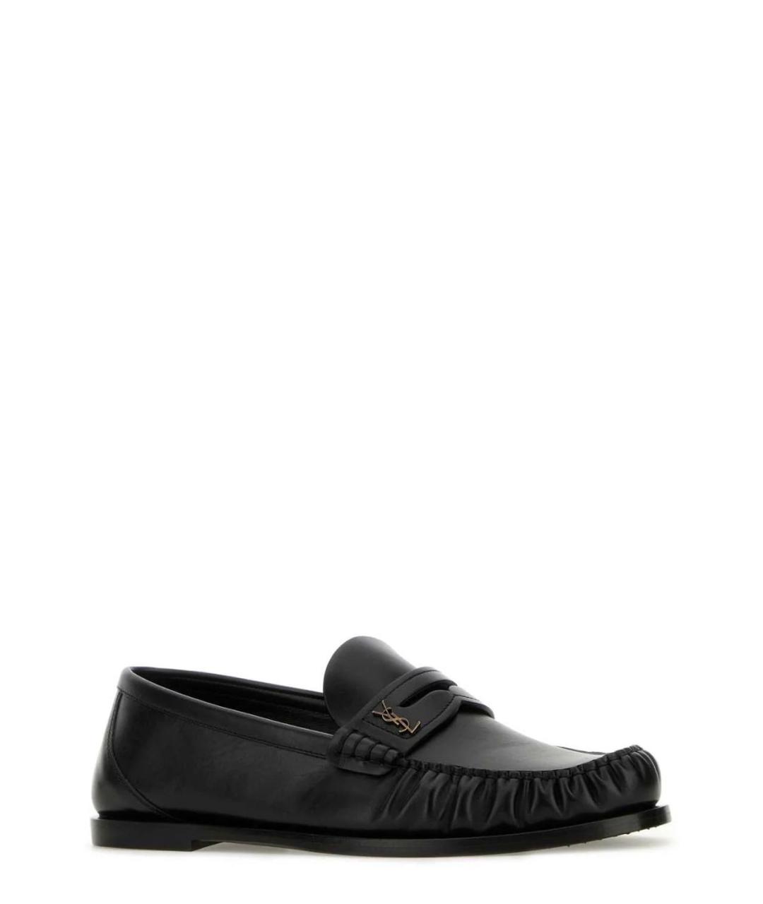 SAINT LAURENT Черные кожаные лоферы, фото 2