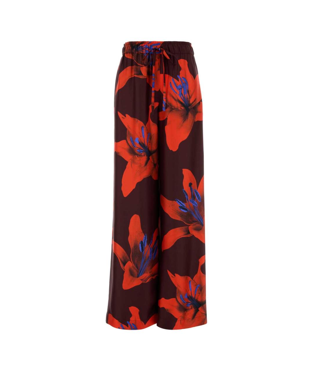 ALEXANDER MCQUEEN Бордовые шелковые прямые брюки, фото 1