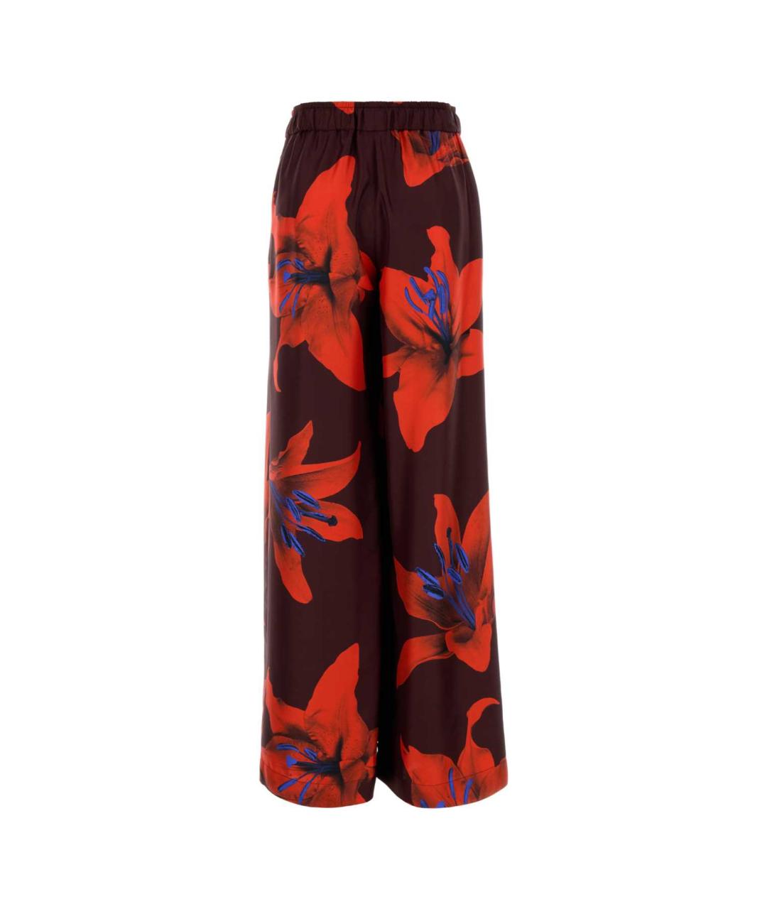 ALEXANDER MCQUEEN Бордовые шелковые прямые брюки, фото 2