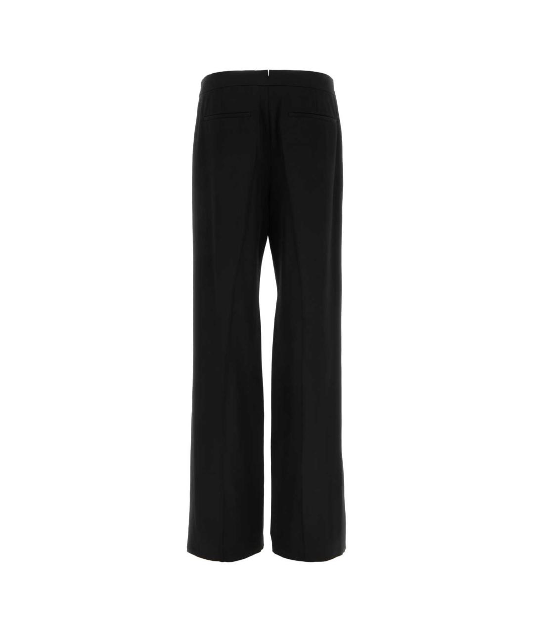 SAINT LAURENT Черные шерстяные прямые брюки, фото 2