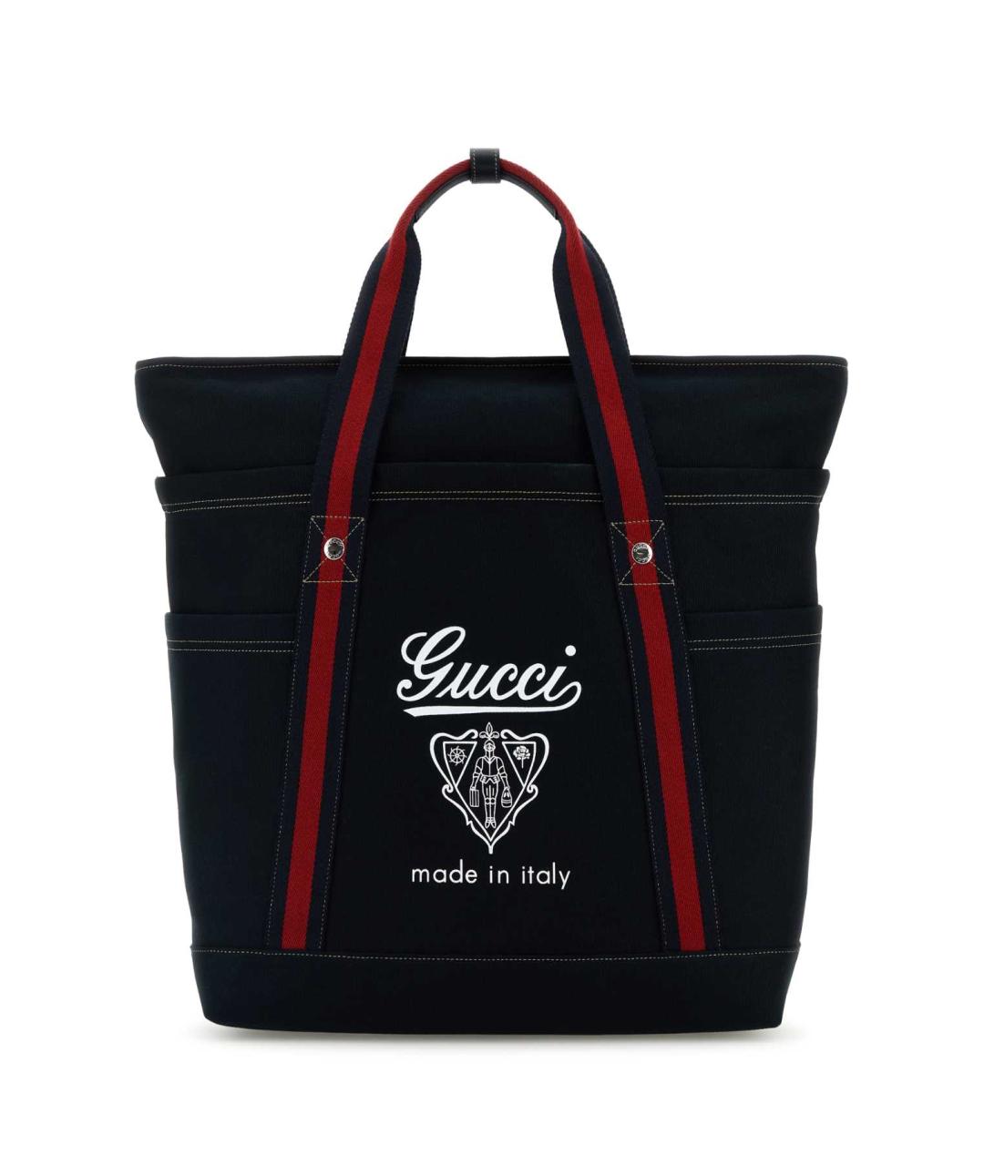 GUCCI Темно-синяя тканевая сумка тоут, фото 1