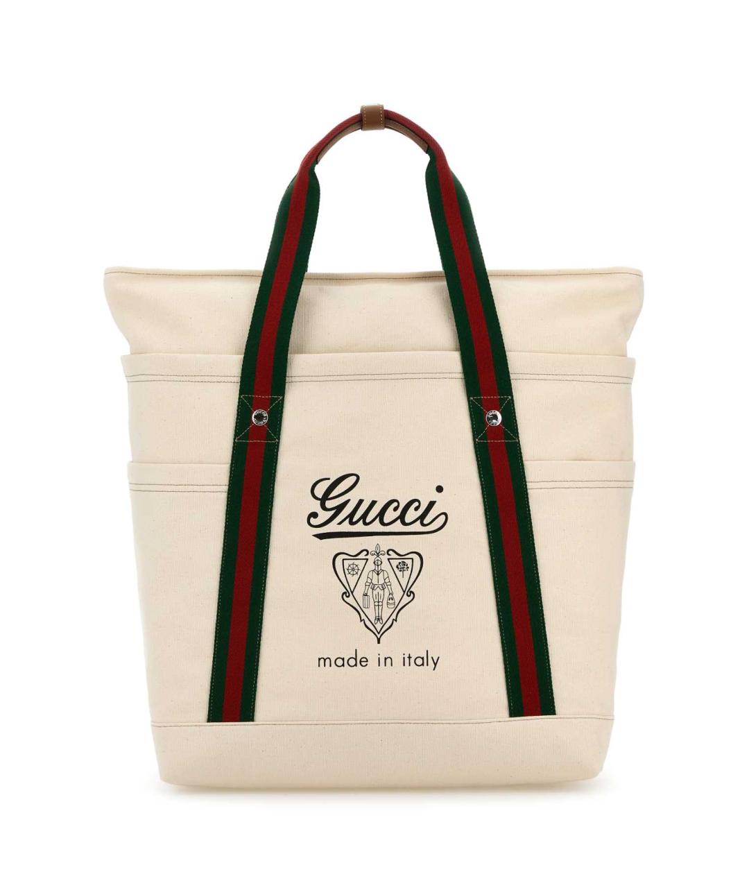 GUCCI Бежевая тканевая сумка тоут, фото 1