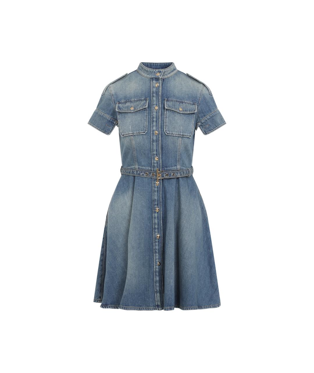 ALEXANDER MCQUEEN Голубое хлопковое повседневное платье, фото 1