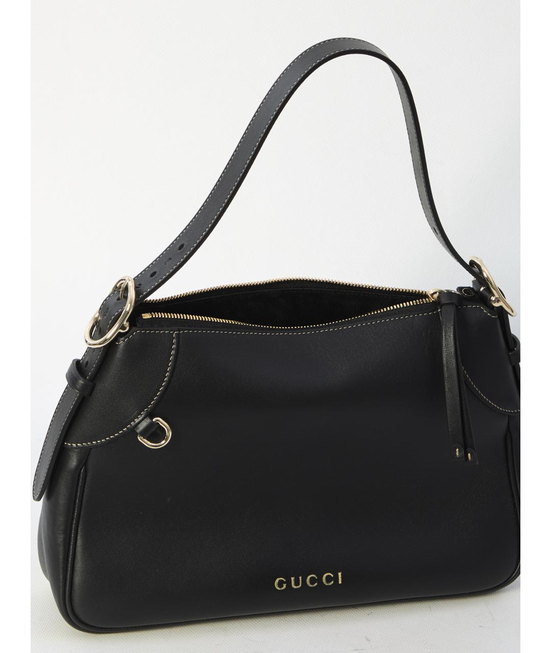 GUCCI Черная кожаная сумка через плечо, фото 4