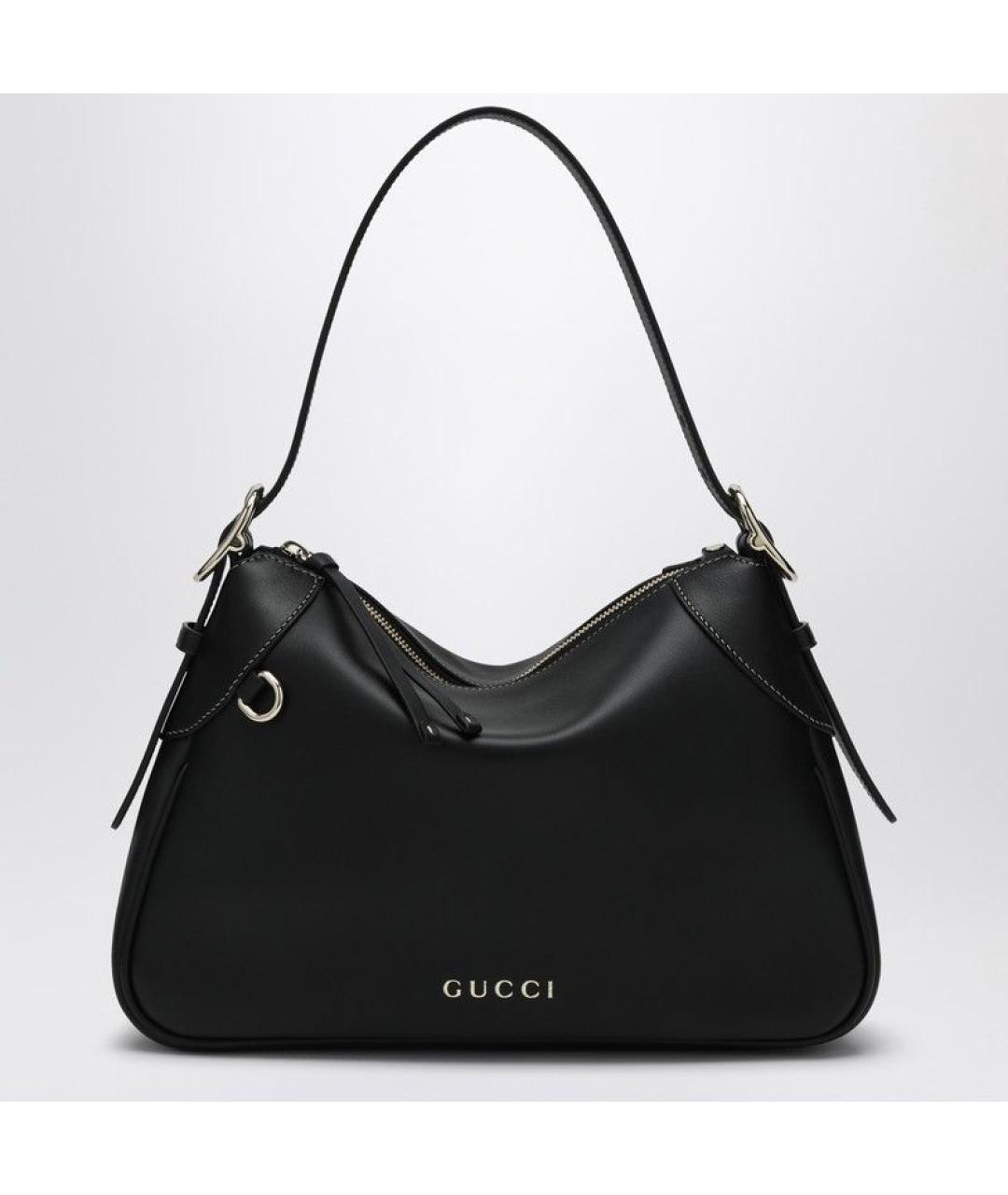 GUCCI Черная кожаная сумка через плечо, фото 5