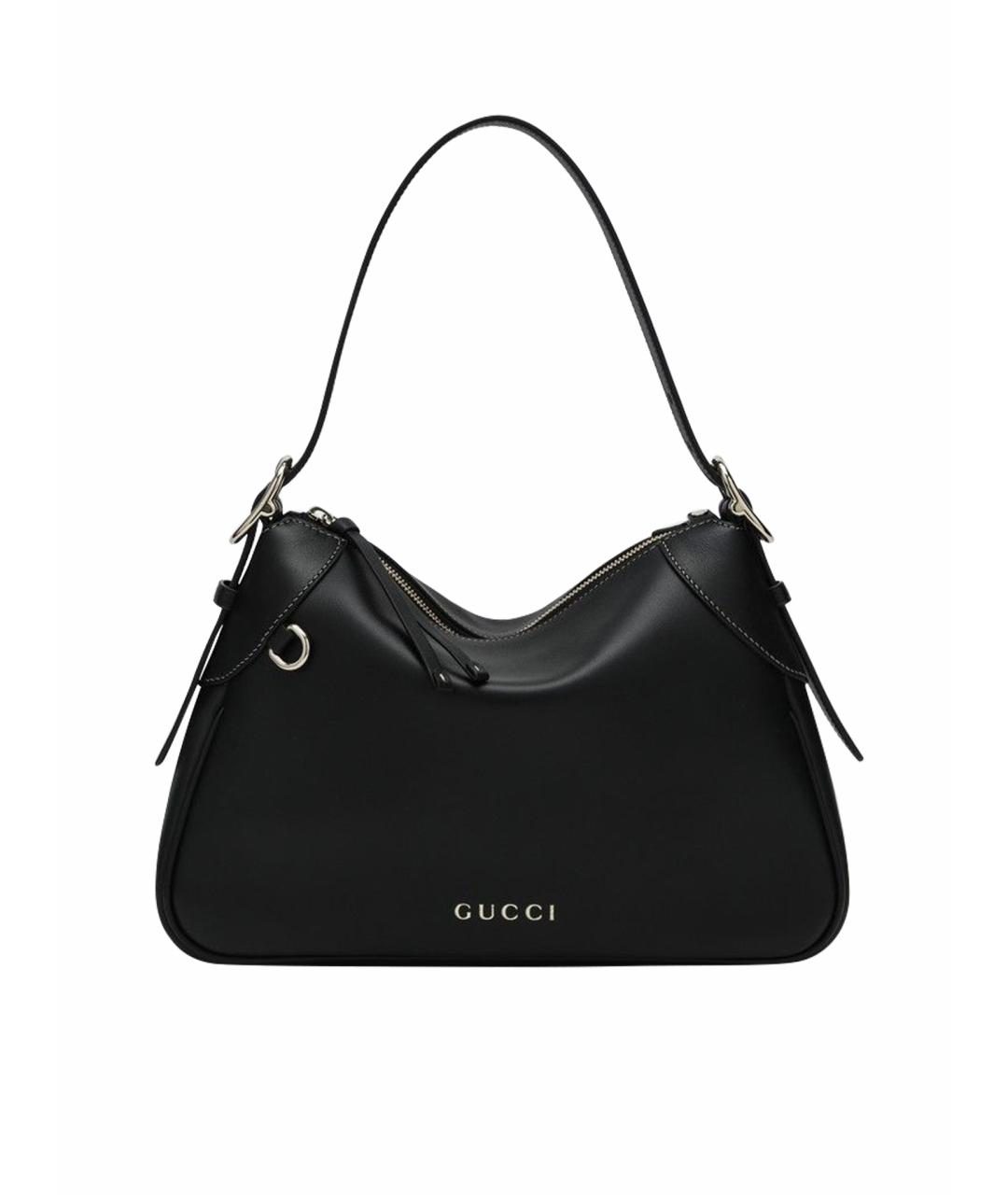 GUCCI Черная кожаная сумка через плечо, фото 1
