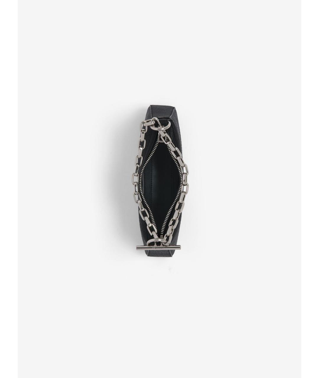 ALEXANDER MCQUEEN Черная кожаная сумка с короткими ручками, фото 4