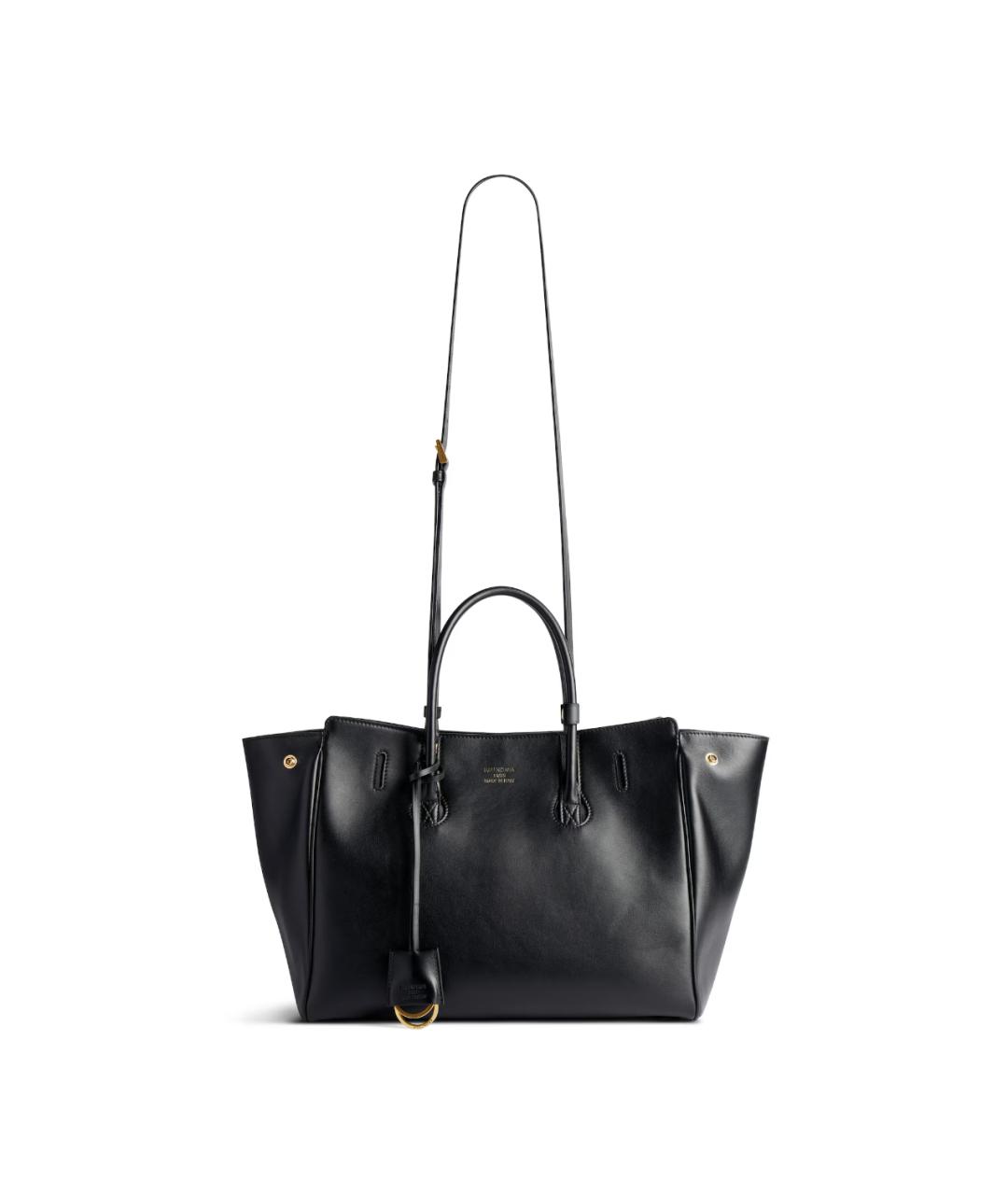 BALENCIAGA Черная кожаная сумка тоут, фото 5