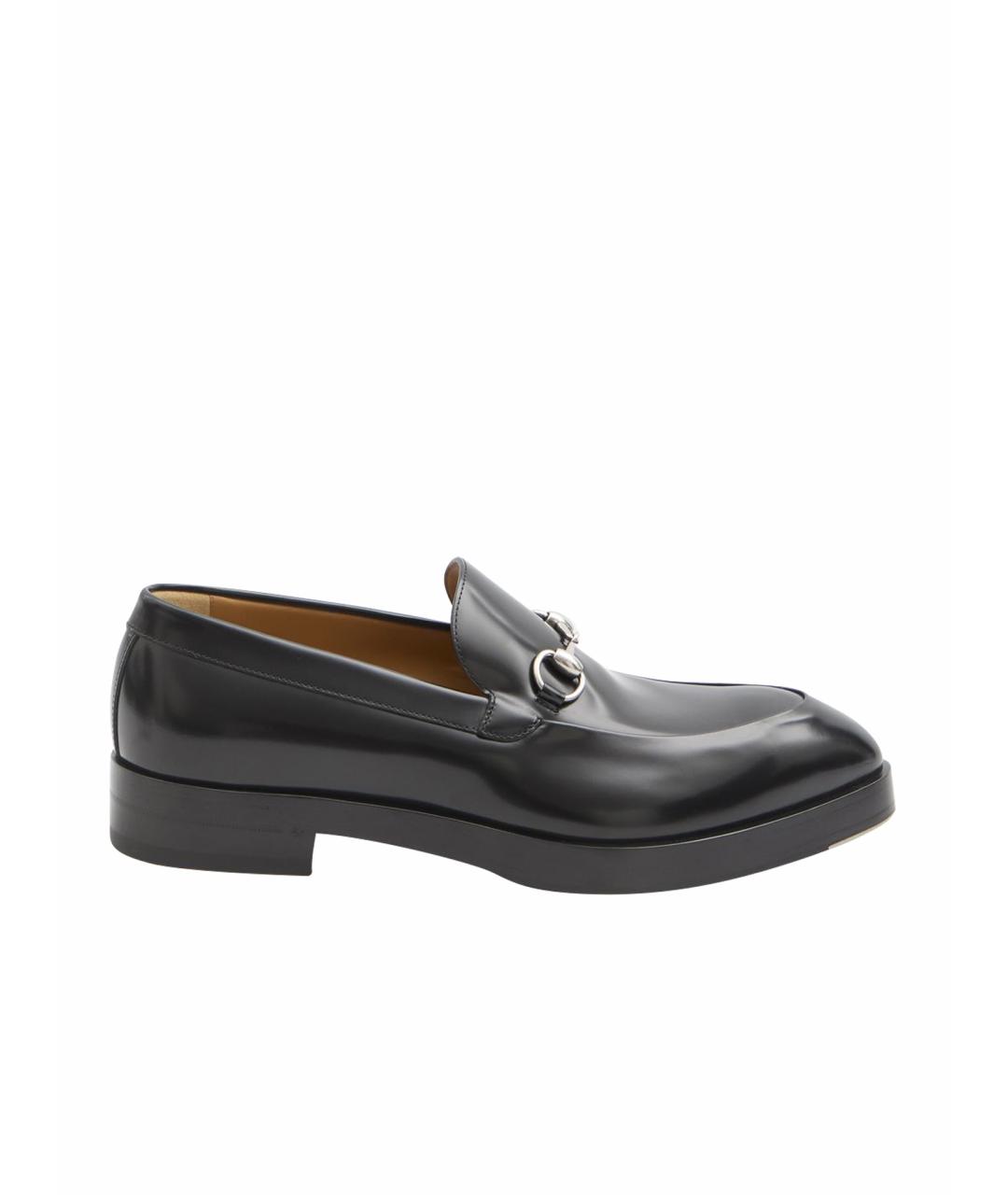 GUCCI Черные кожаные лоферы, фото 1