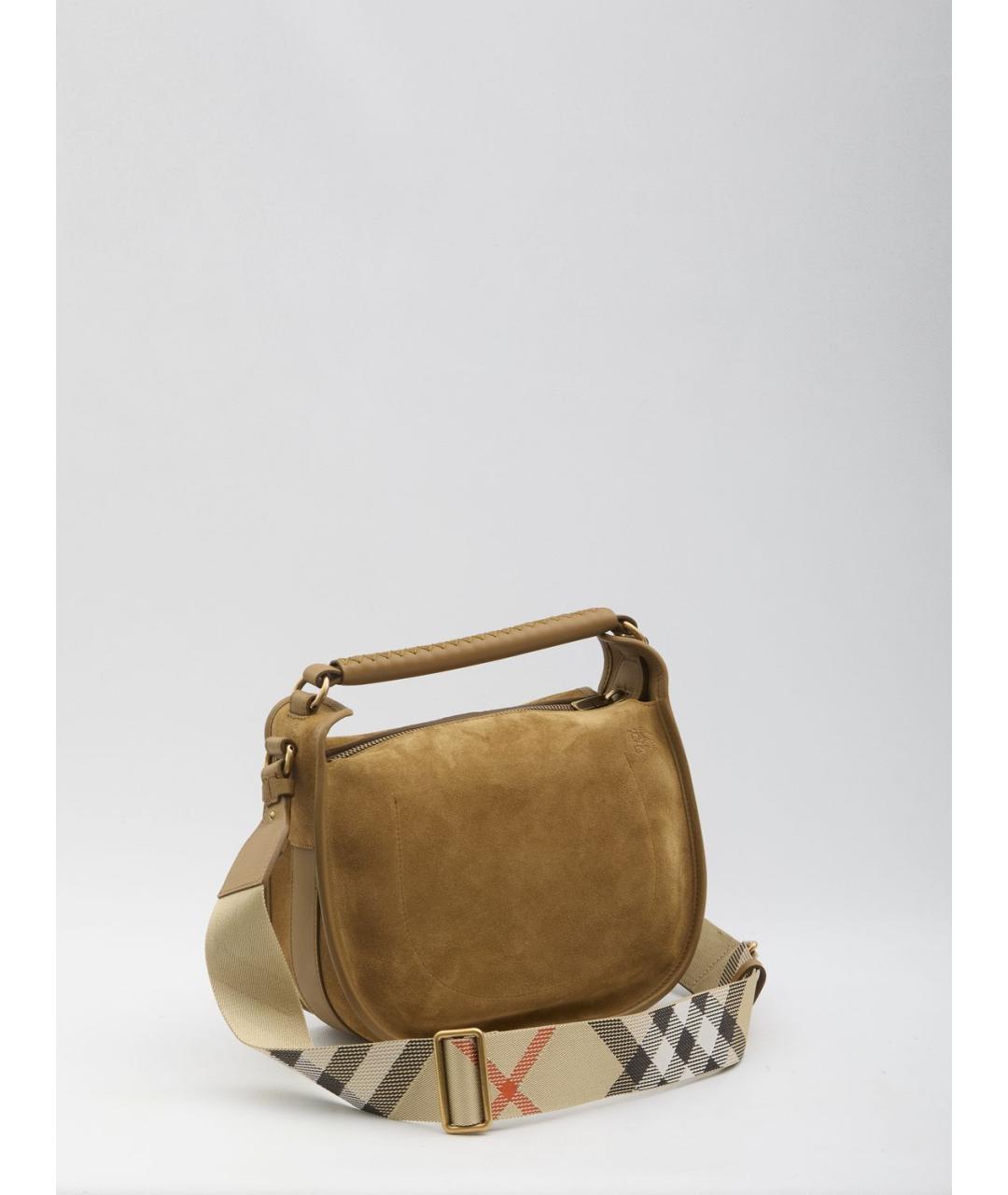 BURBERRY Бежевая замшевая сумка через плечо, фото 3