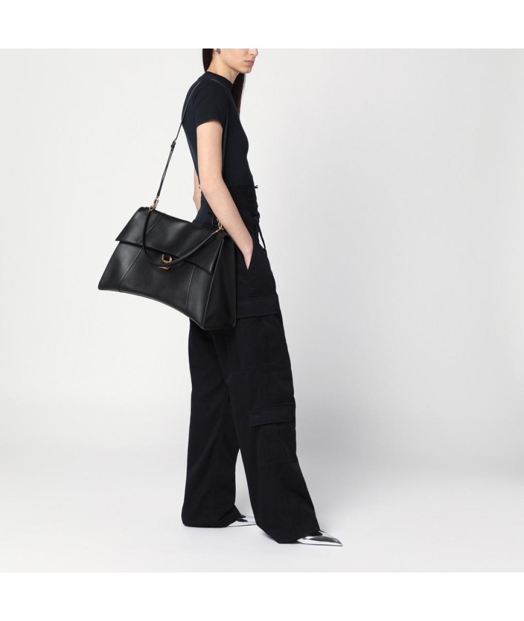 BALENCIAGA Черная кожаная сумка через плечо, фото 5