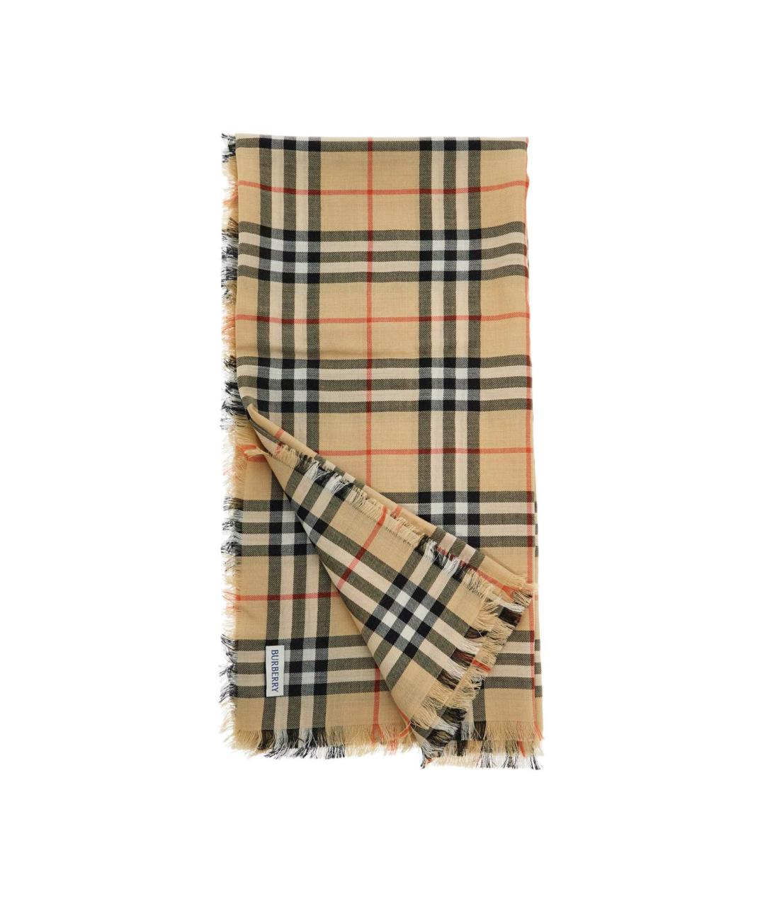 BURBERRY Бежевый кашемировый шарф, фото 3