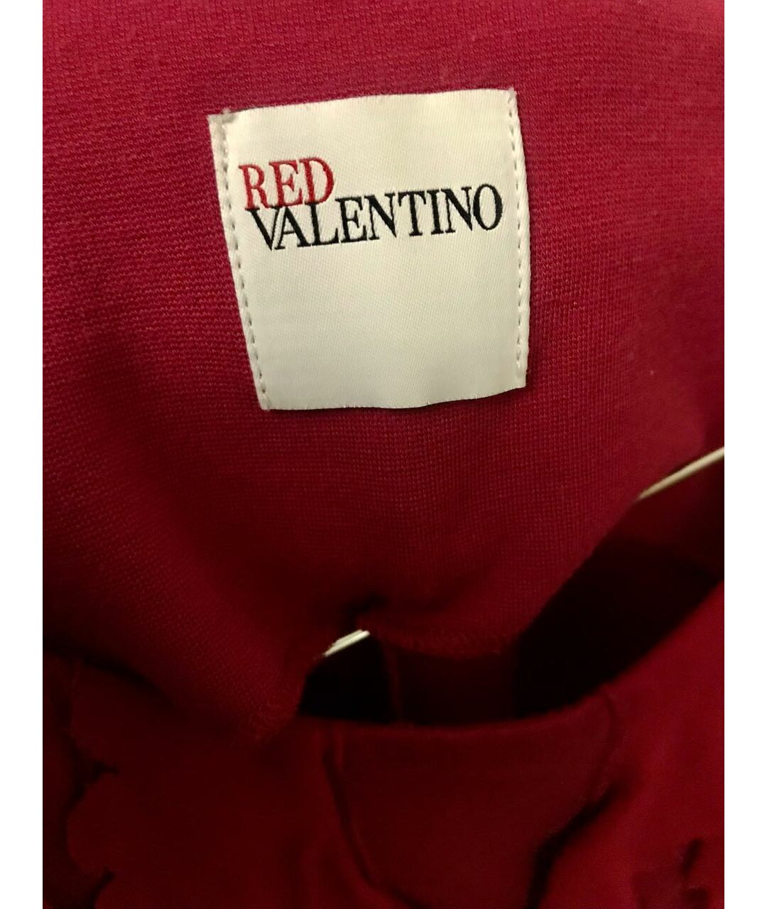 RED VALENTINO Бордовое вискозное повседневное платье, фото 4