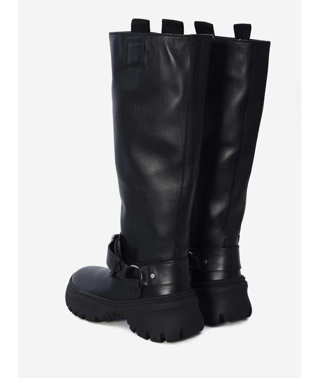 BURBERRY Черные кожаные сапоги, фото 5