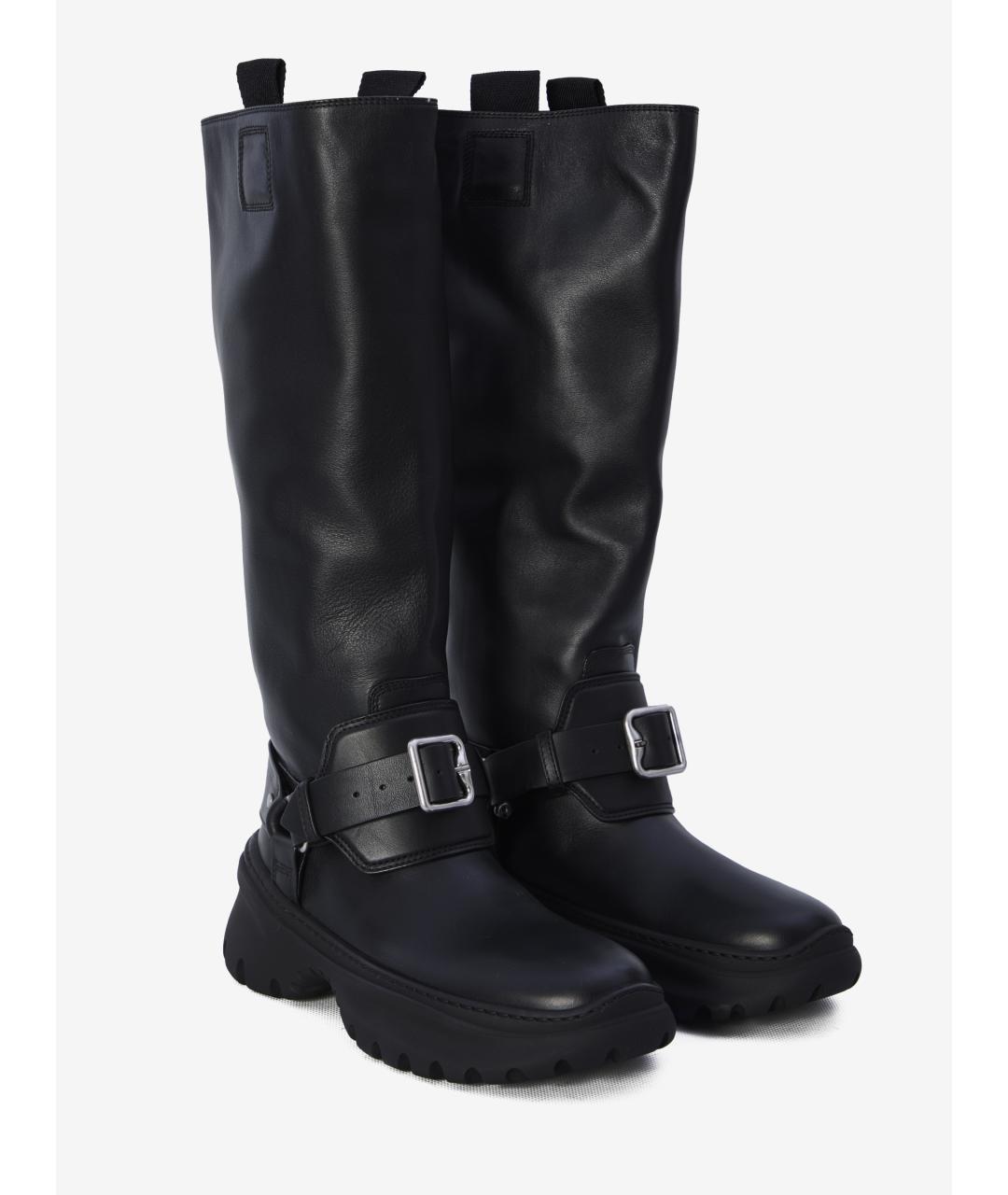 BURBERRY Черные кожаные сапоги, фото 3