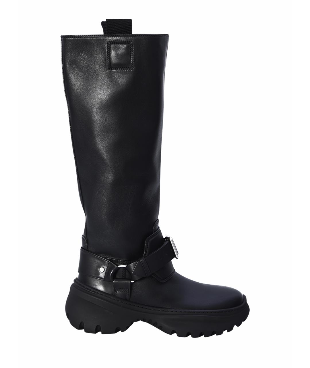 BURBERRY Черные кожаные сапоги, фото 1