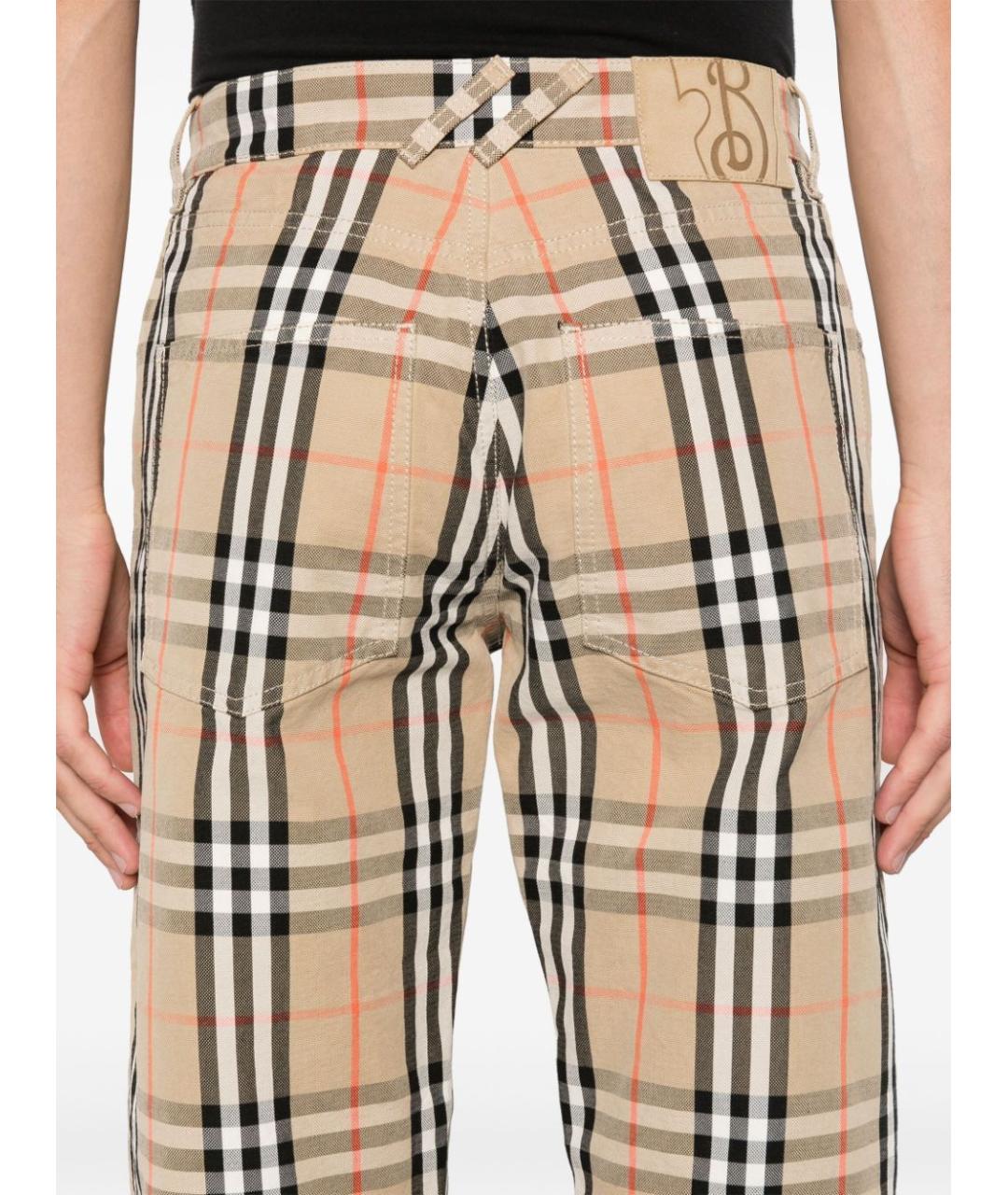 BURBERRY Бежевые хлопковые прямые джинсы, фото 5