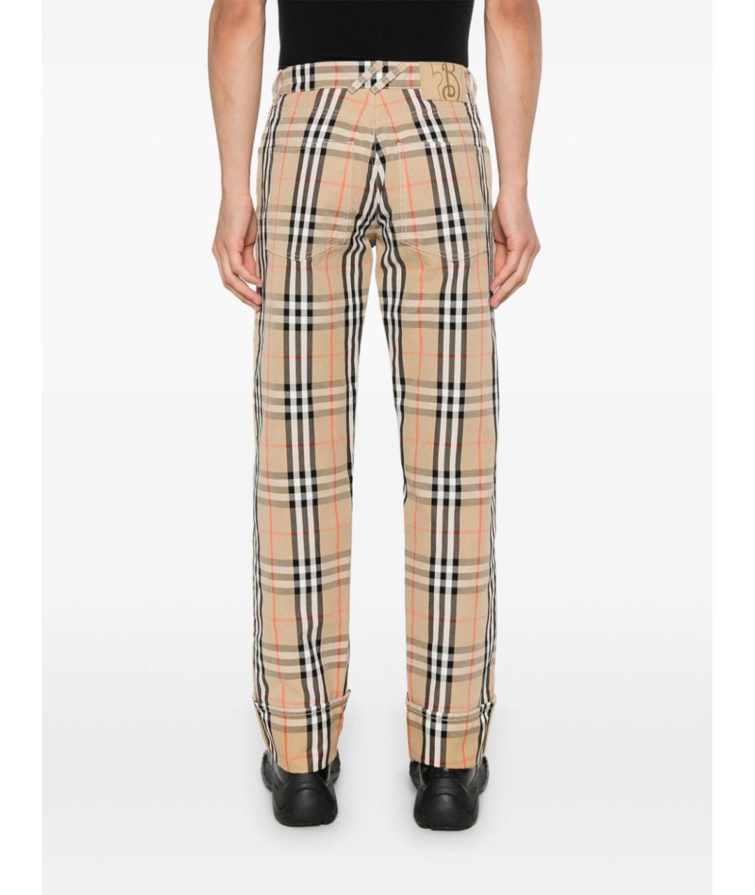 BURBERRY Бежевые хлопковые прямые джинсы, фото 4