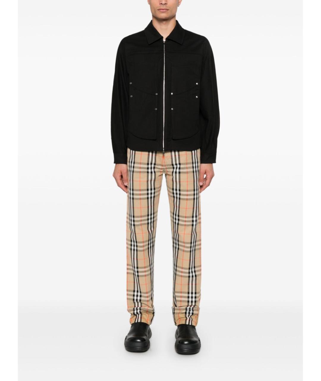 BURBERRY Бежевые хлопковые прямые джинсы, фото 2