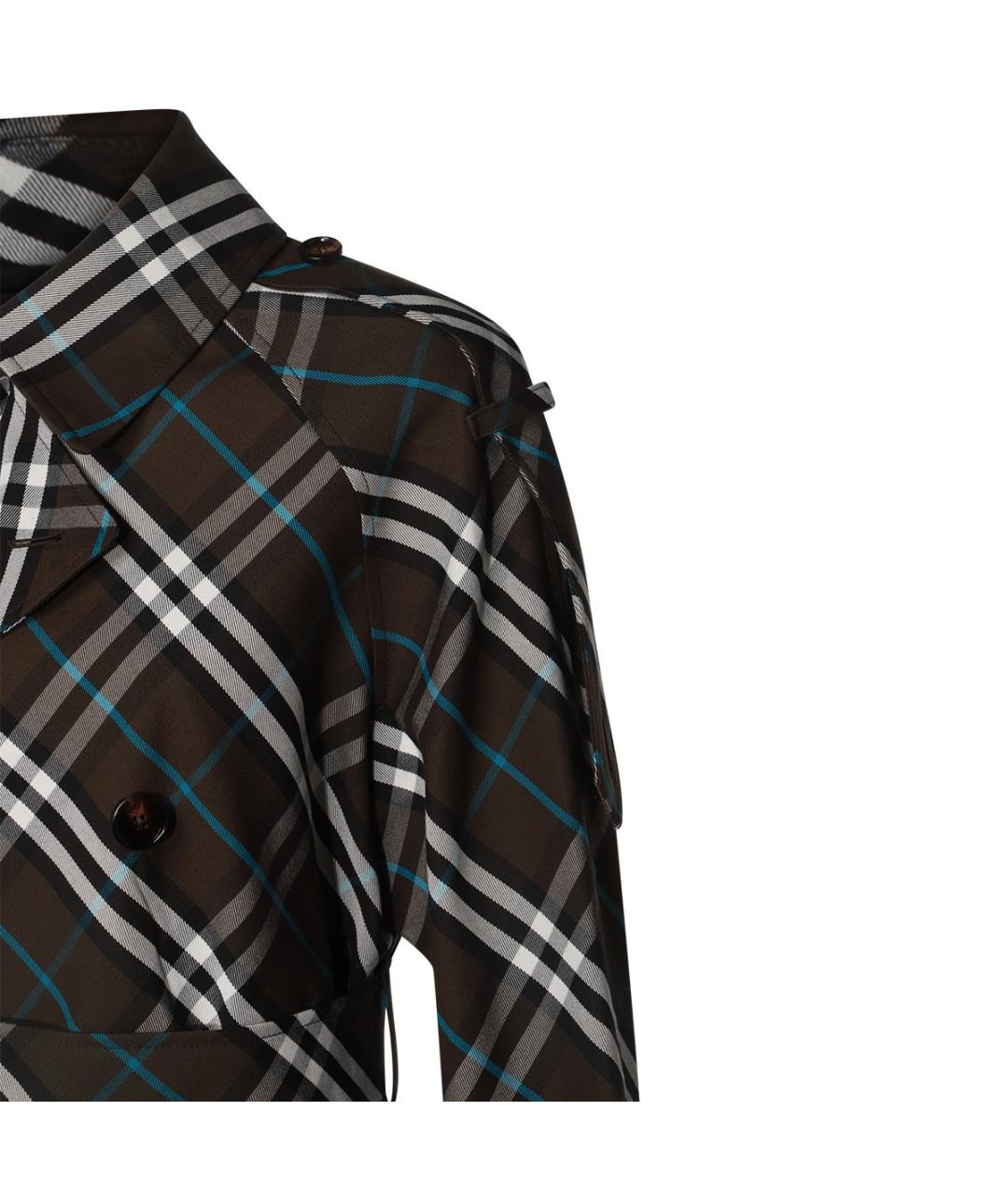 BURBERRY Коричневый полиэстеровый тренч/плащ, фото 7