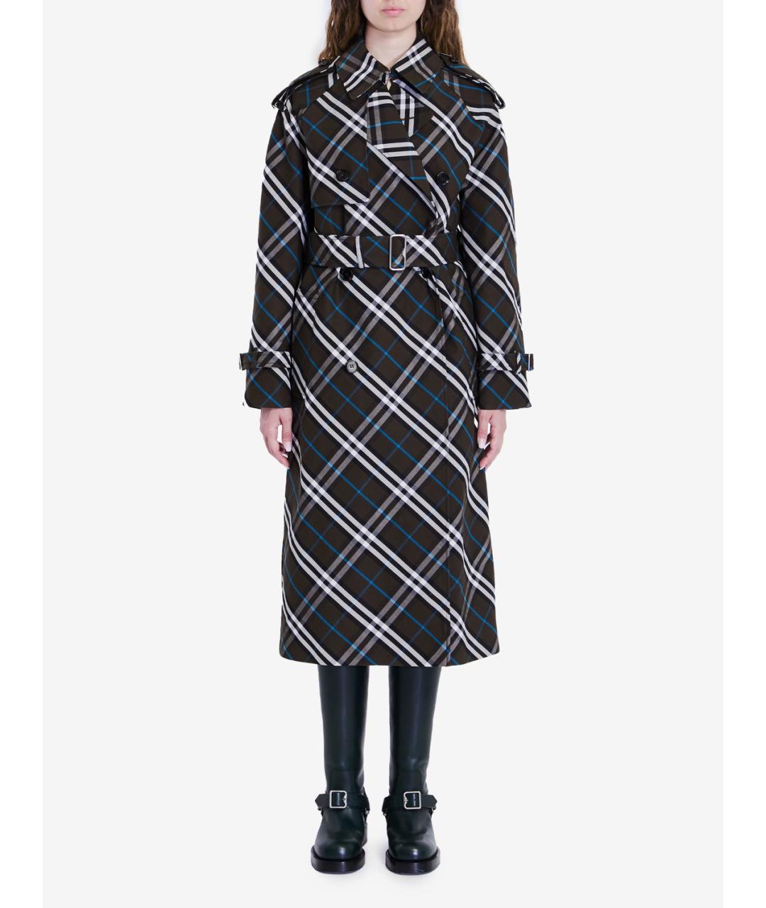 BURBERRY Коричневый полиэстеровый тренч/плащ, фото 3