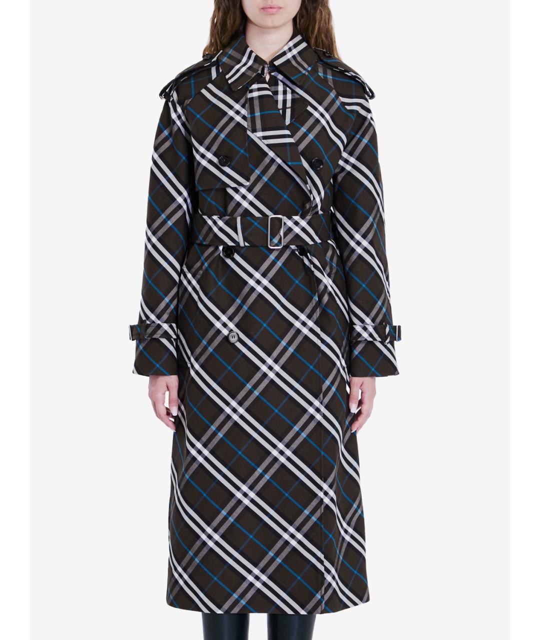 BURBERRY Коричневый полиэстеровый тренч/плащ, фото 2
