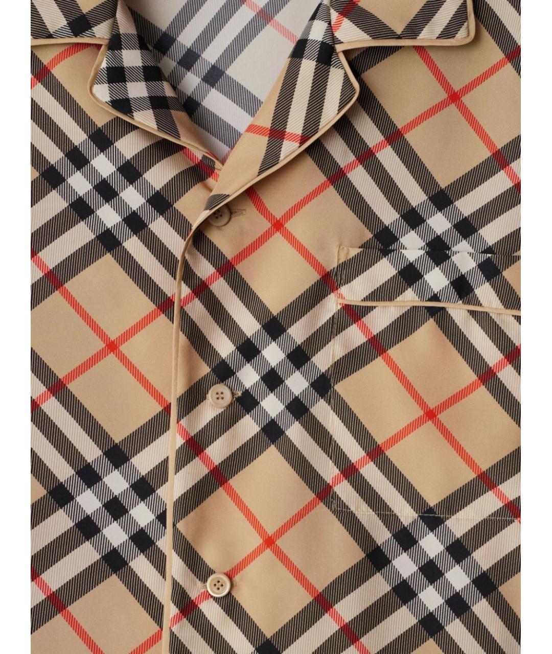 BURBERRY Бежевая шелковая рубашка, фото 2