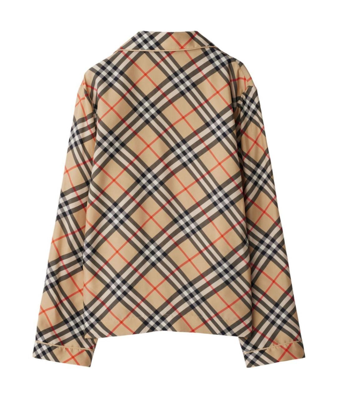 BURBERRY Бежевая шелковая рубашка, фото 3