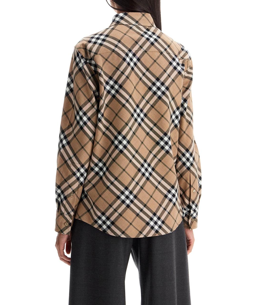 BURBERRY Бежевая полиэстеровая рубашка, фото 3