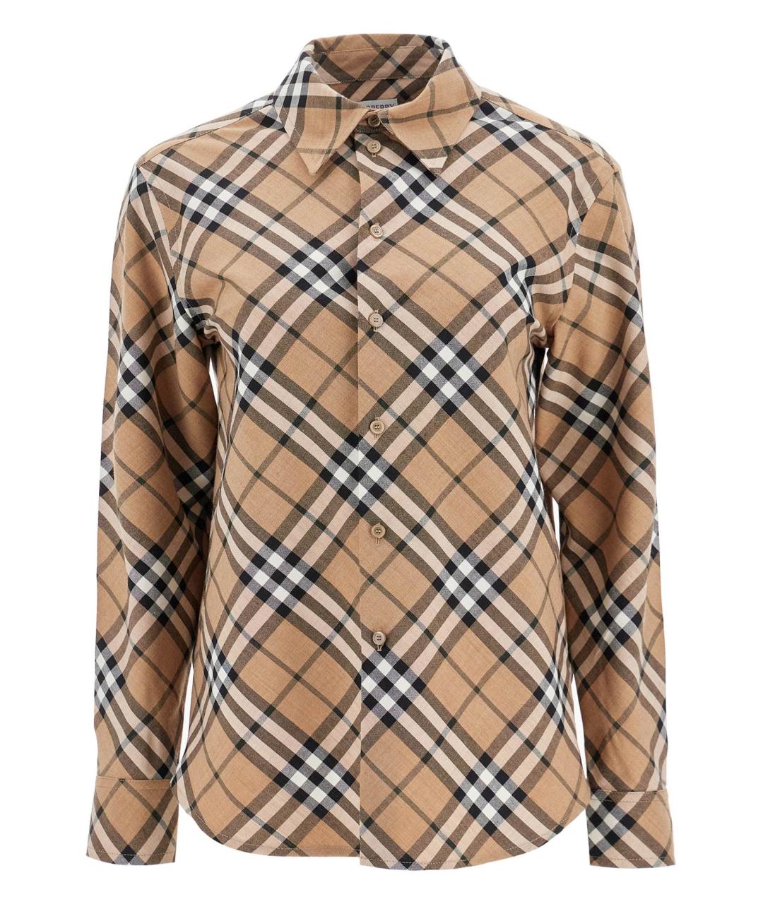 BURBERRY Бежевая полиэстеровая рубашка, фото 1
