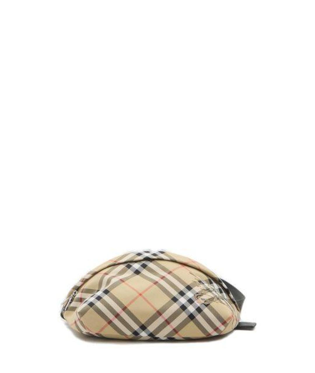 BURBERRY Бежевая синтетическая поясная сумка, фото 3
