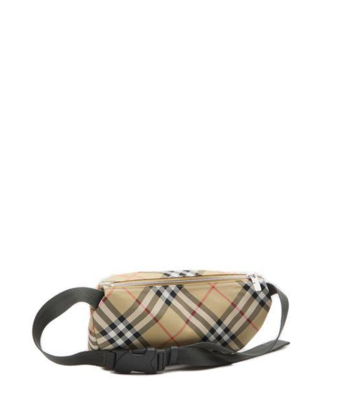 BURBERRY Бежевая синтетическая поясная сумка, фото 2