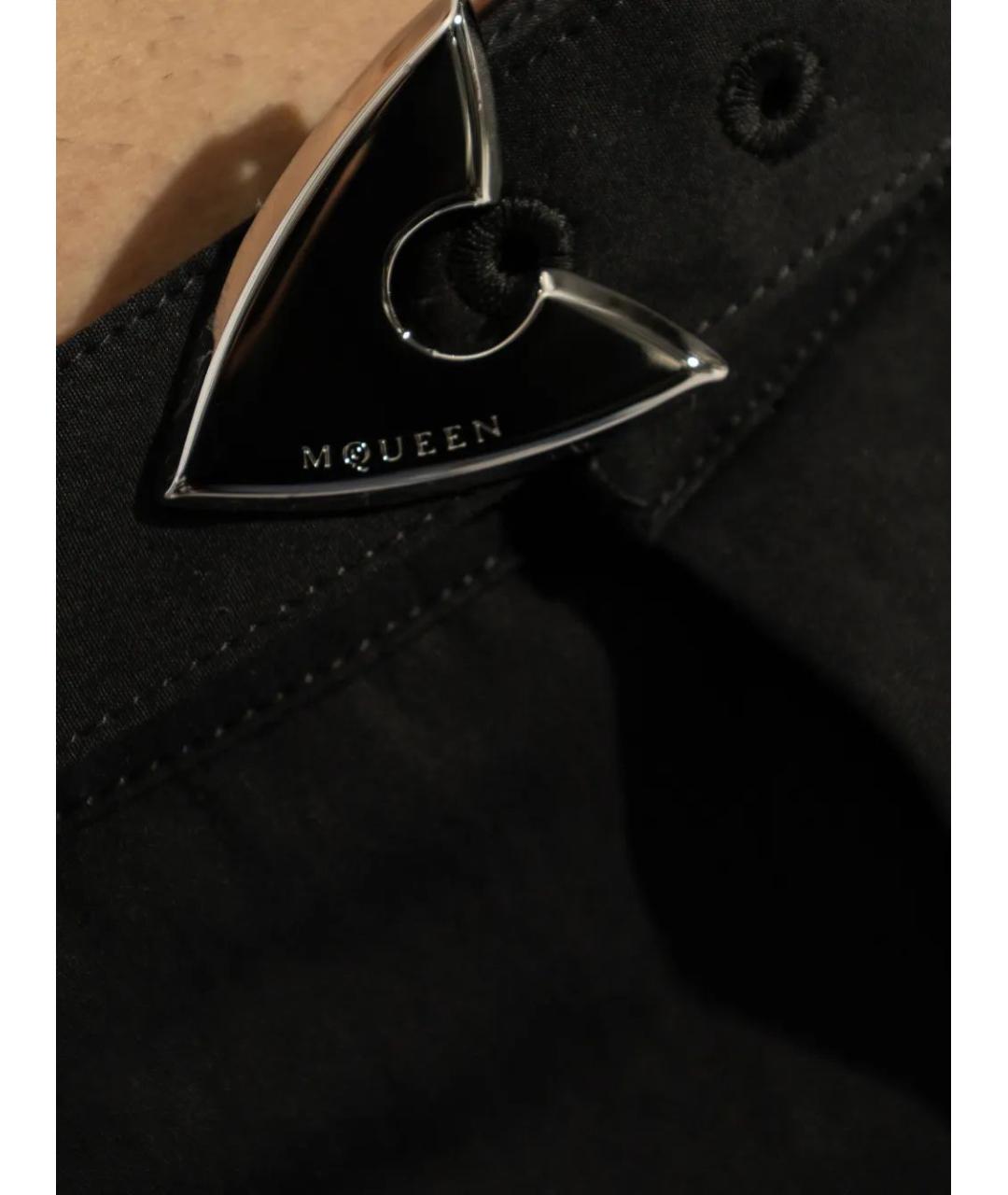ALEXANDER MCQUEEN Черные хлопковые прямые брюки, фото 5