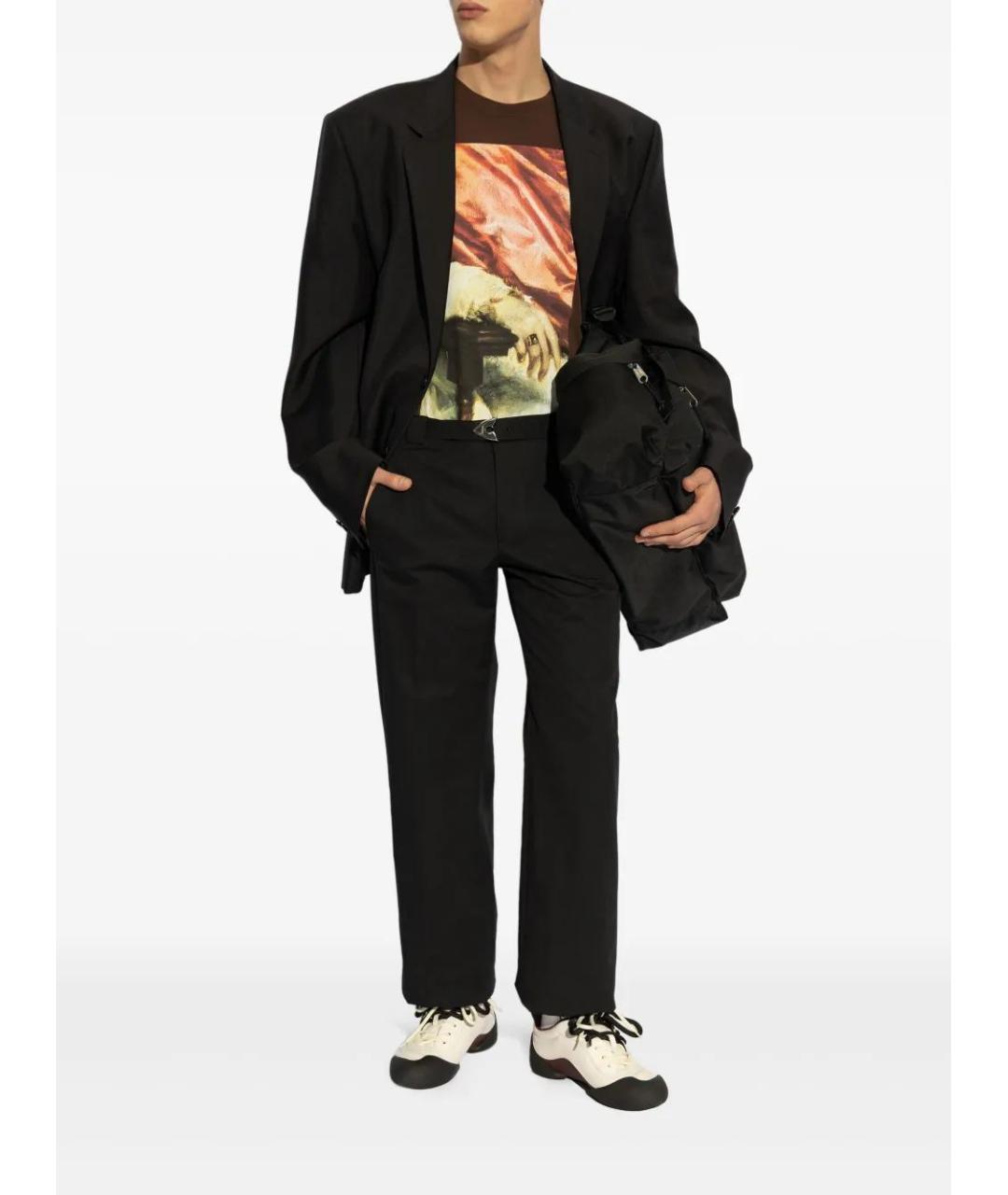 ALEXANDER MCQUEEN Черные хлопковые прямые брюки, фото 2