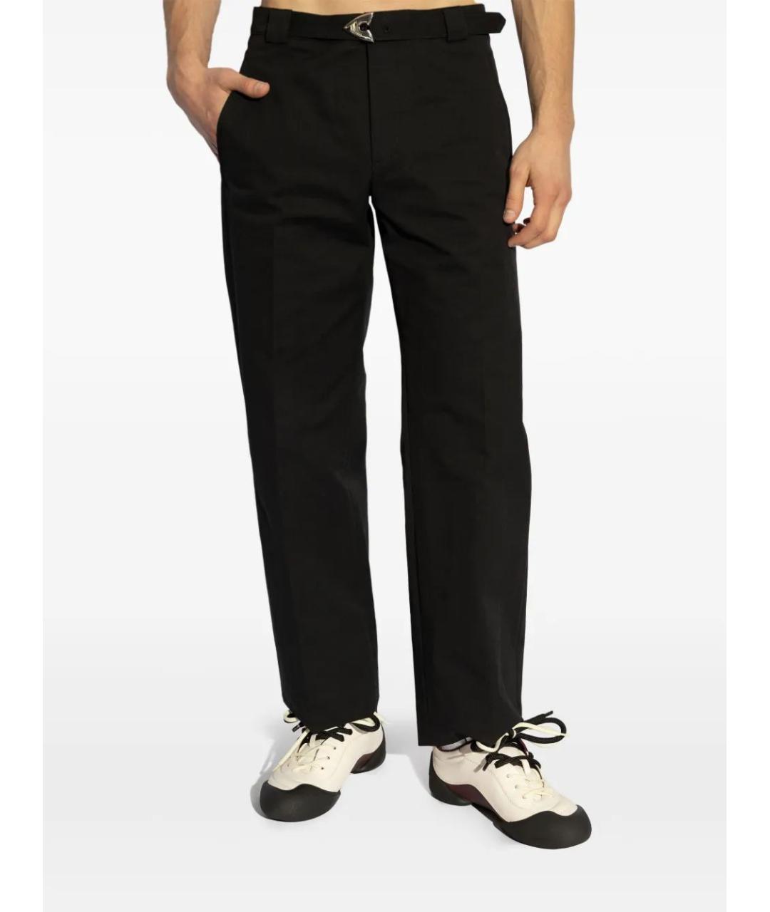 ALEXANDER MCQUEEN Черные хлопковые прямые брюки, фото 3