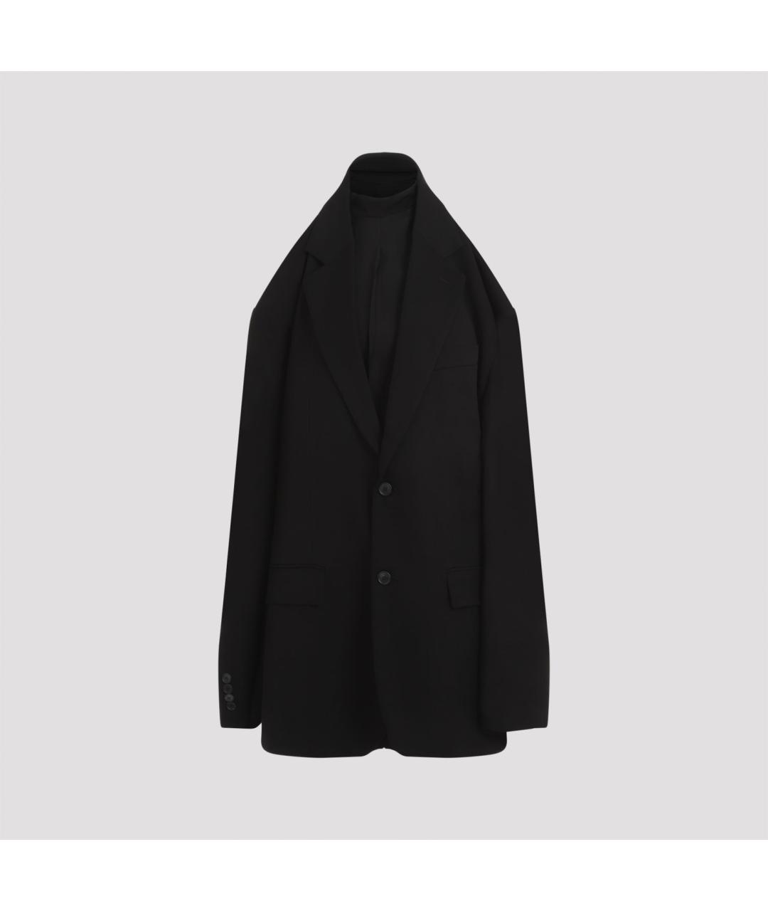 BALENCIAGA Черное шерстяное повседневное платье, фото 2