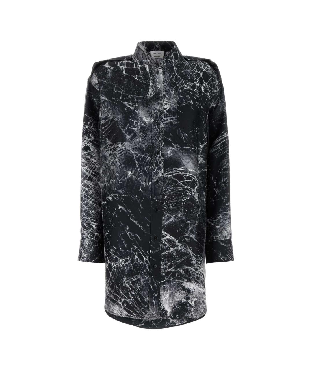 ALEXANDER MCQUEEN Черное шелковое повседневное платье, фото 1