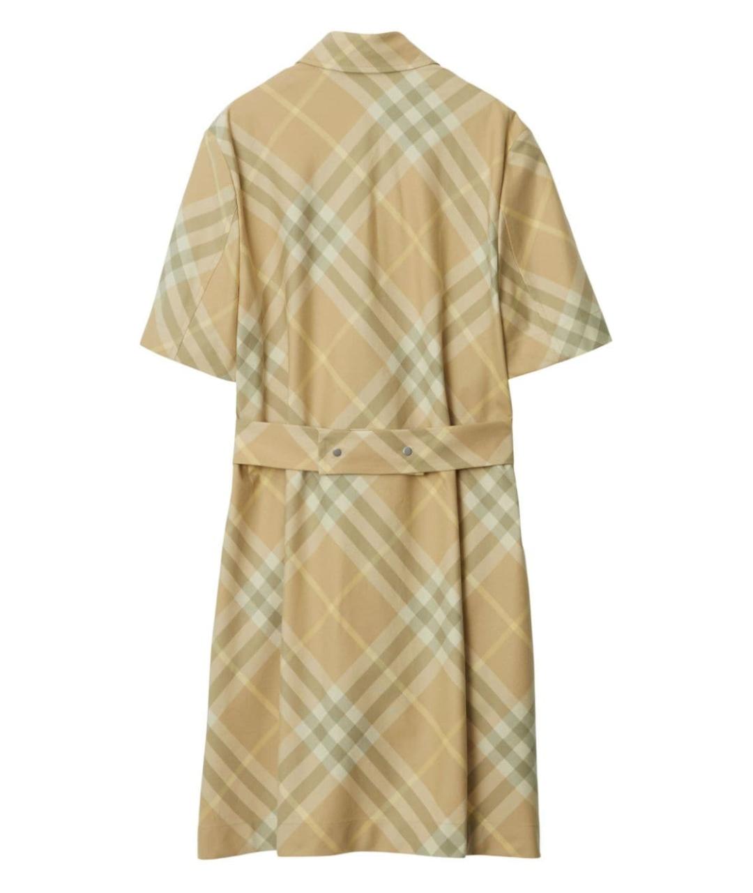 BURBERRY Бежевое хлопковое повседневное платье, фото 3
