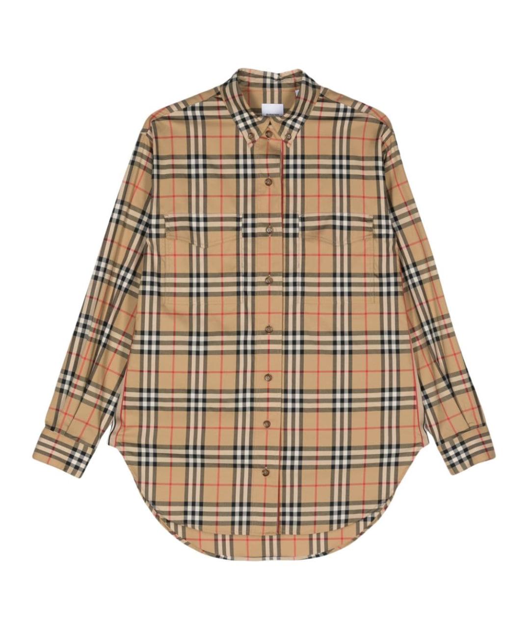 BURBERRY Бежевая хлопковая рубашка, фото 1