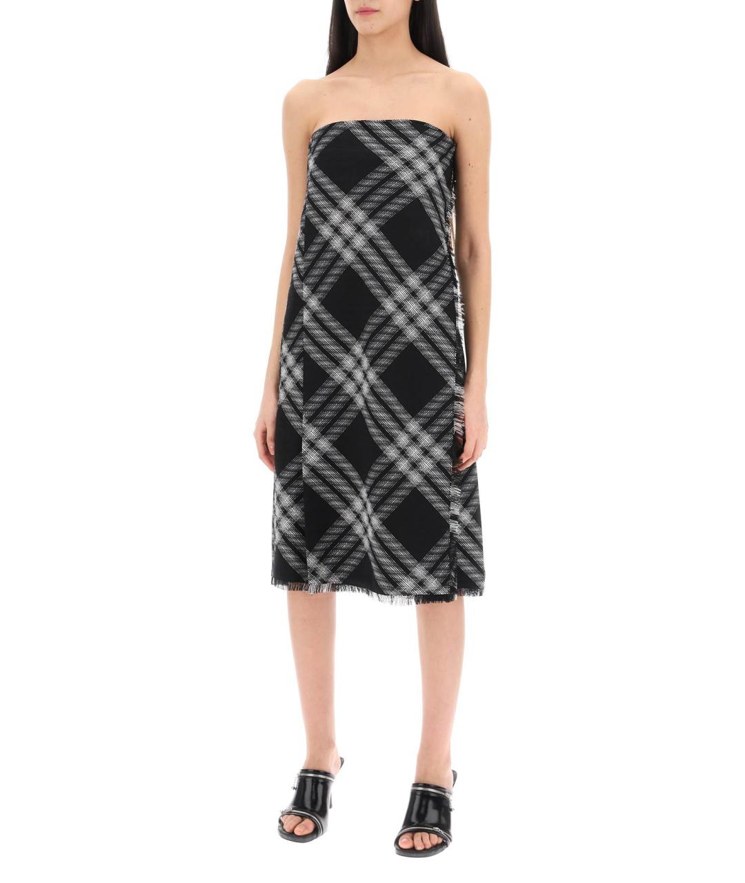 BURBERRY Черное шерстяное повседневное платье, фото 4
