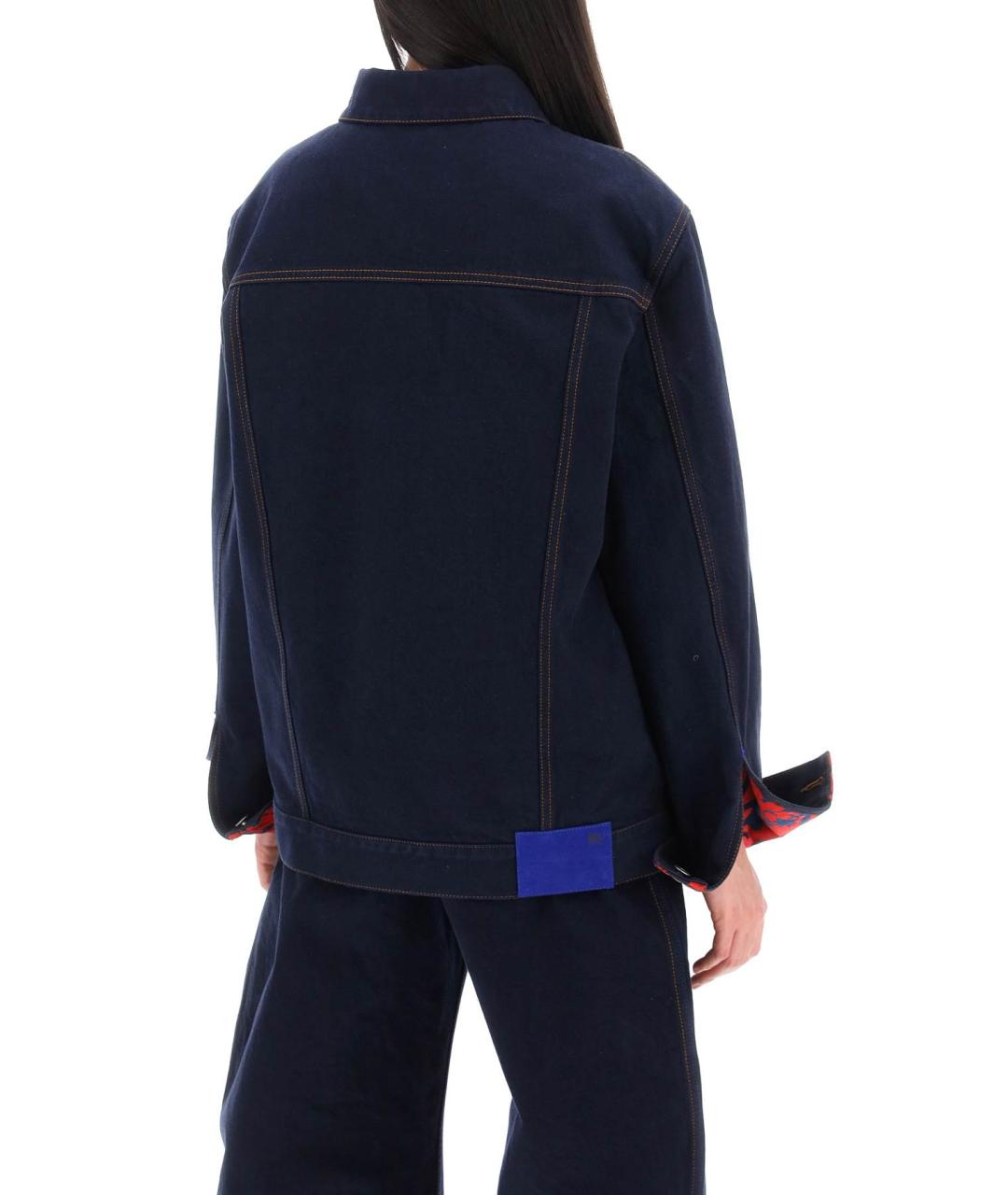 BURBERRY Синяя хлопковая куртка, фото 3