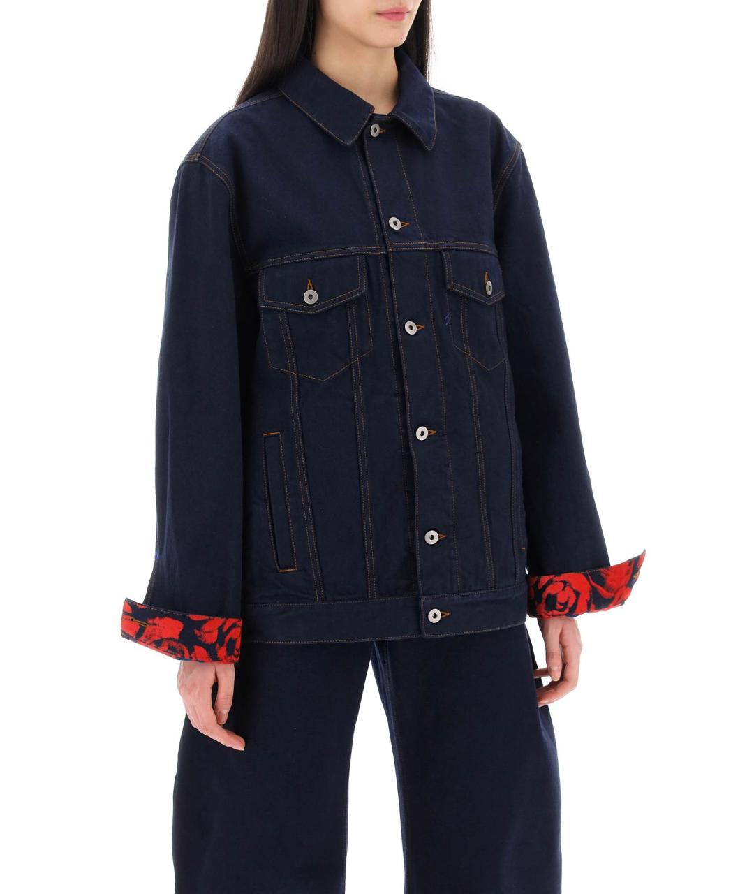 BURBERRY Синяя хлопковая куртка, фото 2